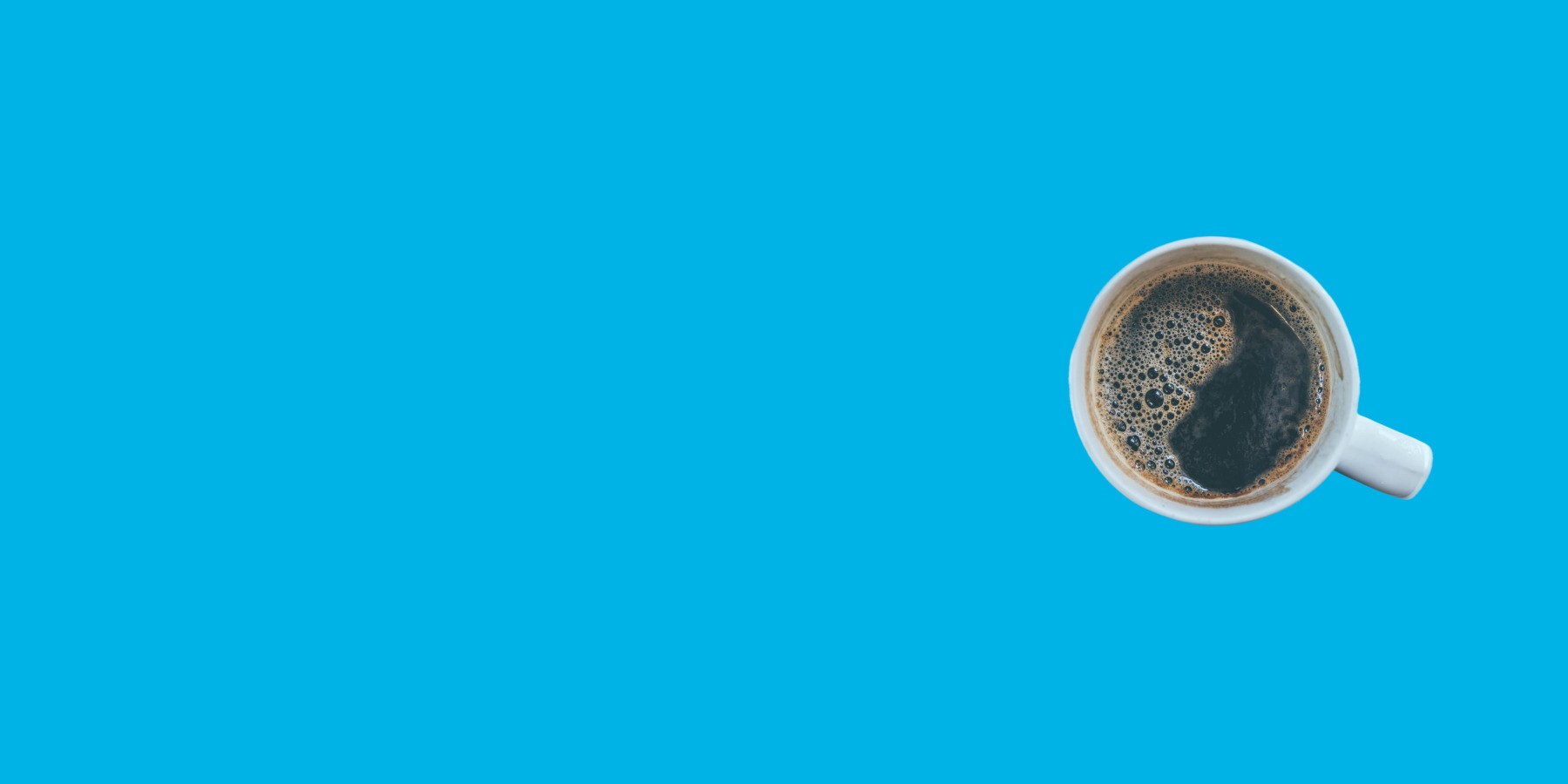 cup of coffee on a blue background