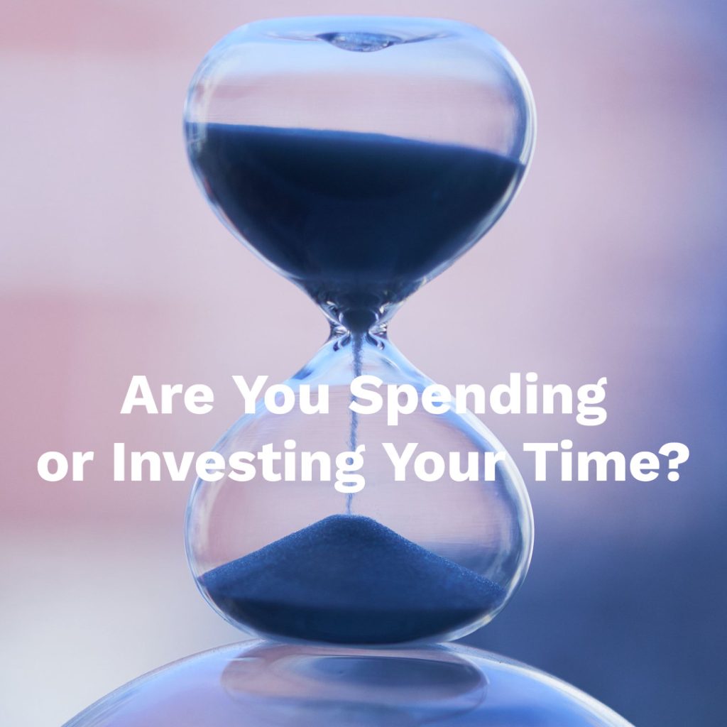 hour glass with spending time or investing time on-purpose