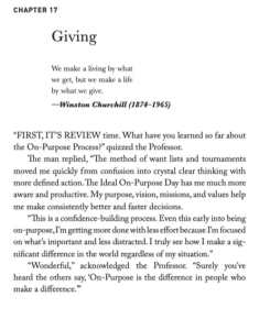 First page of the Giving chapter from The On-Purpose Person
